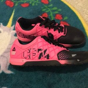 Reebok Pink and Black Athletic Shoes